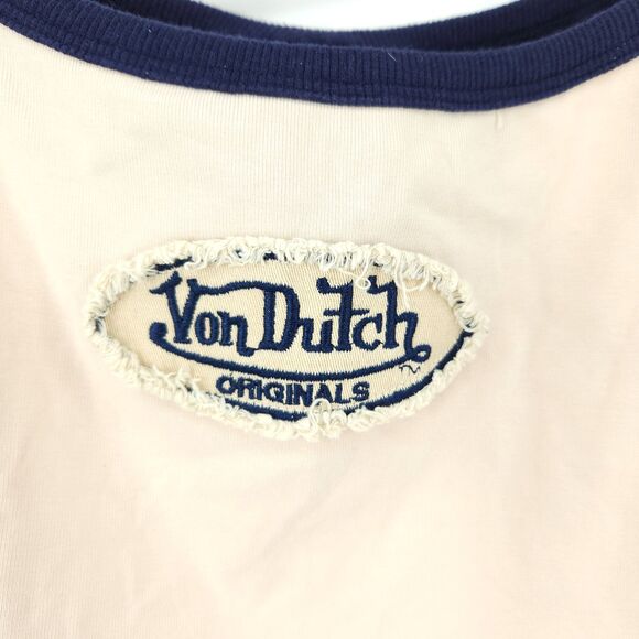 Von Dutch Tank Top Women Size Small UO Exclusive Ecru Ringer Cami - Picture 4 of 11